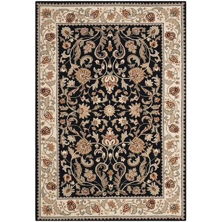 Safavieh 2 ft. - 6 in. x 4 ft. Easy Care Hand Hooked Area Rug Black & Ivory EZC101B-24